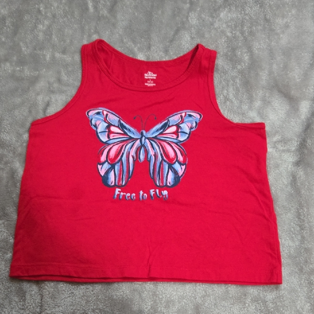 Red Butterfly Tank Top for Kids